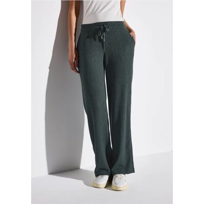 Street One Wide Leg Hose mit Struktur - Grün - Damen Street One Wide Leg Hose mit Struktur - Grün - Damen