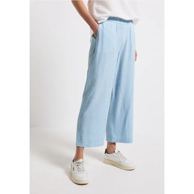 Street One Gestreifte Seersucker Hose - Blau - Damen Street One Gestreifte Seersucker Hose - Blau - Damen
