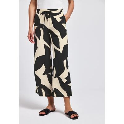 Street One Gemusterte 7/8 Wide Leg Hose - Grau - Damen Street One Gemusterte 7/8 Wide Leg Hose - Grau - Damen