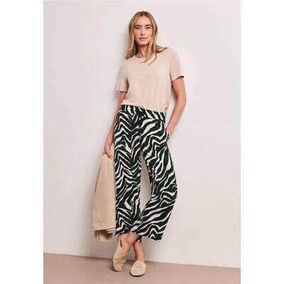 Street One Zebra 7/8 Wide Leg Hose - Grün - Damen Street One Zebra 7/8 Wide Leg Hose - Grün - Damen