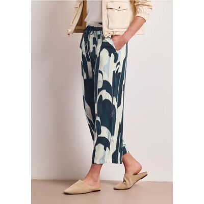 Street One Ikat 7/8 Wide Leg Hose - Türkis - Damen Street One Ikat 7/8 Wide Leg Hose - Türkis - Damen