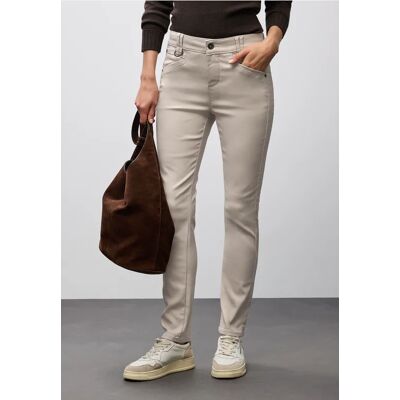 Street One Slim Fit Coated Hose - Beige - Damen Street One Slim Fit Coated Hose - Beige - Damen