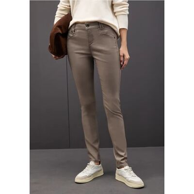 Street One Slim Fit Coated Hose - Braun - Damen Street One Slim Fit Coated Hose - Braun - Damen