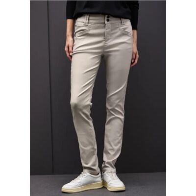 Street One Slim Fit Coated Hose - Beige - Damen Street One Slim Fit Coated Hose - Beige - Damen