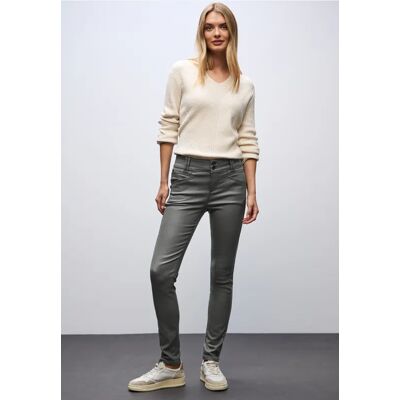 Street One Slim Fit Coated Hose - Grün - Damen Street One Slim Fit Coated Hose - Grün - Damen