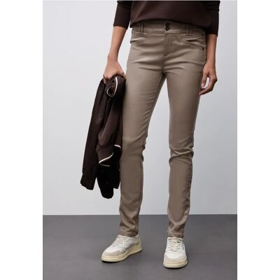 Street One Slim Fit Coated Hose - Braun - Damen Street One Slim Fit Coated Hose - Braun - Damen