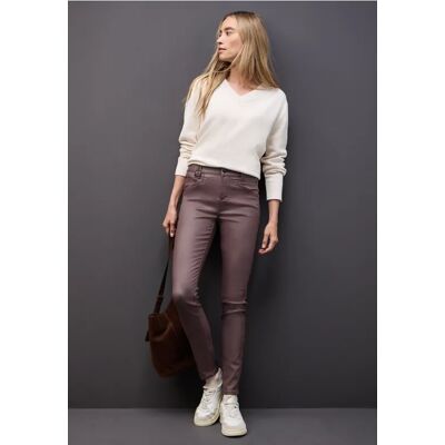 Street One Slim Fit Coated Hose - Rot - Damen Street One Slim Fit Coated Hose - Rot - Damen