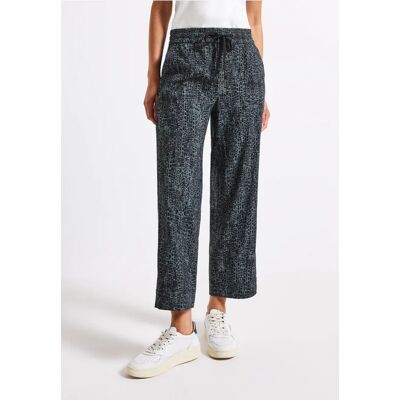 Street One Casual Fit Snake Print Hose - Blau - Damen Street One Casual Fit Snake Print Hose - Blau - Damen
