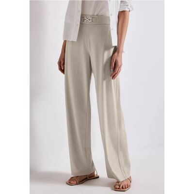 Street One Glitzernde Wide Leg Hose - Beige - Damen Street One Glitzernde Wide Leg Hose - Beige - Damen
