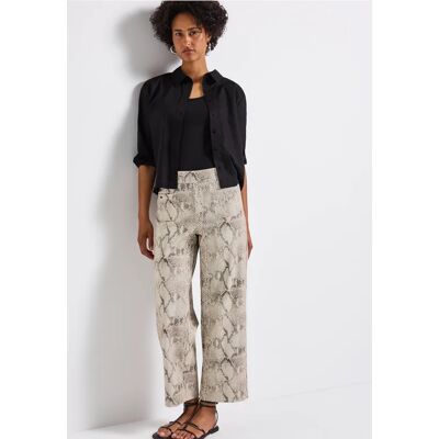 Street One Gemusterte Straight Leg Hose - Beige - Damen Street One Gemusterte Straight Leg Hose - Beige - Damen