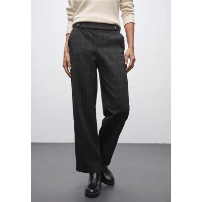 Street One Karierte Straight Leg Hose - Grau - Damen Street One Karierte Straight Leg Hose - Grau - Damen