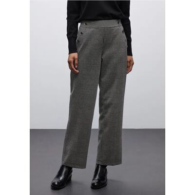 Street One Karierte Straight Leg Hose - Schwarz - Damen Street One Karierte Straight Leg Hose - Schwarz - Damen