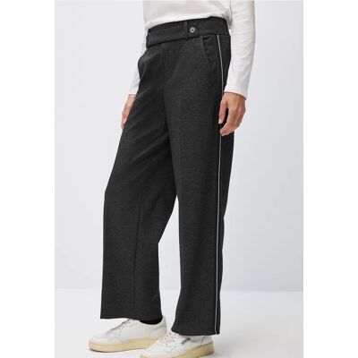 Street One Straight Leg Hose mit Tape - Schwarz - Damen Street One Straight Leg Hose mit Tape - Schwarz - Damen