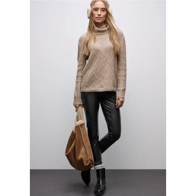 Street One Leder Look Leggings - Braun - Damen Street One Leder Look Leggings - Braun - Damen