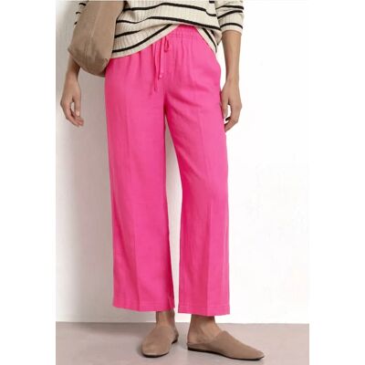 Street One 7/8 Wide Leg Hose im Loose Fit aus Leinen - Pink - Damen Street One 7/8 Wide Leg Hose im Loose Fit aus Leinen - Pink - Damen