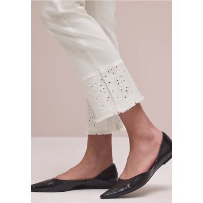 Street One Flared Leg Jeans mit Ziersaum - Beige - Damen Street One Flared Leg Jeans mit Ziersaum - Beige - Damen