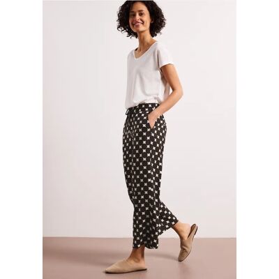 Street One High Waist Wide Leg Hose mit Print - Beige - Damen Street One High Waist Wide Leg Hose mit Print - Beige - Damen