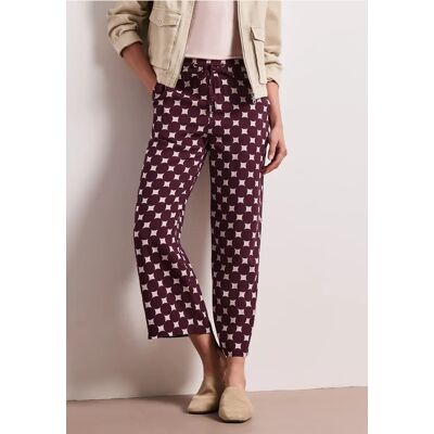 Street One High Waist Wide Leg Hose mit Print - Rot - Damen Street One High Waist Wide Leg Hose mit Print - Rot - Damen