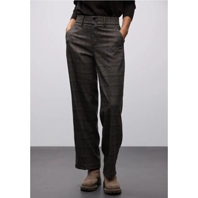 Street One Karierte Straight Leg Hose - Braun - Damen Street One Karierte Straight Leg Hose - Braun - Damen