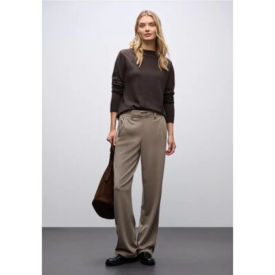 Street One Straight Leg Hose mit Detail - Braun - Damen Street One Straight Leg Hose mit Detail - Braun - Damen