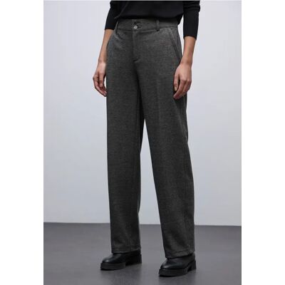 Street One Straight Leg Melange Hose - Schwarz - Damen Street One Straight Leg Melange Hose - Schwarz - Damen