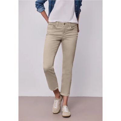 Street One Mid Waist Straight Leg Jeans im Slim Fit - Beige - Damen Street One Mid Waist Straight Leg Jeans im Slim Fit - Beige - Damen