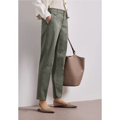 Street One Chino im Casual Fit in softer Qualität - Grün - Damen Street One Chino im Casual Fit in softer Qualität - Grün - Damen
