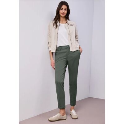 Street One Chino im Casual Fit in softer Qualität - Grün - Damen Street One Chino im Casual Fit in softer Qualität - Grün - Damen