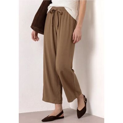 Street One 7/8 High Waist Wide Leg Hose im Loose Fit - Braun - Damen Street One 7/8 High Waist Wide Leg Hose im Loose Fit - Braun - Damen