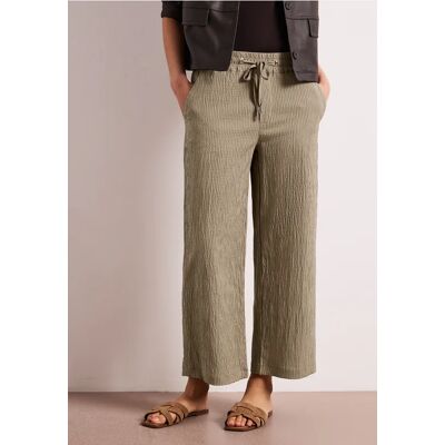 Street One 7/8 Wide Leg Hose im Loose Fit mit Streifen - Beige - Damen Street One 7/8 Wide Leg Hose im Loose Fit mit Streifen - Beige - Damen