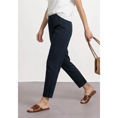 Street One Slim Leg Chino mit Elastikbund - Blau - Damen Street One Slim Leg Chino mit Elastikbund - Blau - Damen