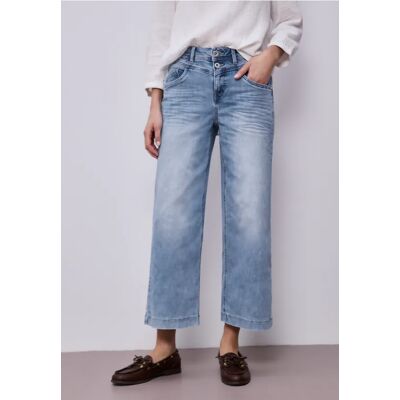Street One High Waist Wide Leg Jeans im Loose Fit - Blau - Damen Street One High Waist Wide Leg Jeans im Loose Fit - Blau - Damen