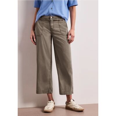 Street One 7/8 Wide Leg Jeans mit Gürteldetail - Braun - Damen Street One 7/8 Wide Leg Jeans mit Gürteldetail - Braun - Damen