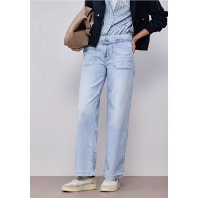 Street One Wide Leg Jeans im Bleached-Look - Blau - Damen Street One Wide Leg Jeans im Bleached-Look - Blau - Damen