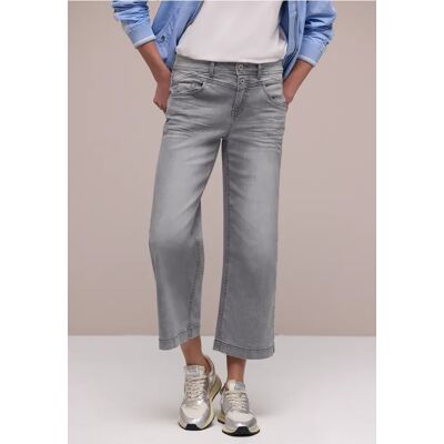 Street One 7/8 High Waist Wide Leg Jeans im Loose Fit - Grau - Damen Street One 7/8 High Waist Wide Leg Jeans im Loose Fit - Grau - Damen