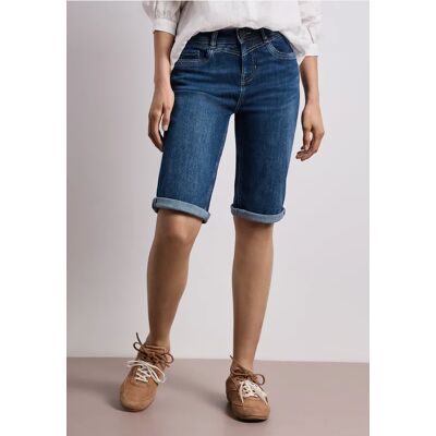 Street One Slim Leg Bermuda mit Turn-Up-Detail - Blau - Damen Street One Slim Leg Bermuda mit Turn-Up-Detail - Blau - Damen