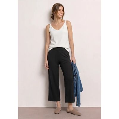Street One 7/8 Wide Leg Hose im Loose Fit - Schwarz - Damen Street One 7/8 Wide Leg Hose im Loose Fit - Schwarz - Damen