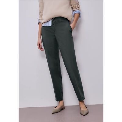 Street One Chino im Casual Fit in softer Qualität - Grün - Damen Street One Chino im Casual Fit in softer Qualität - Grün - Damen