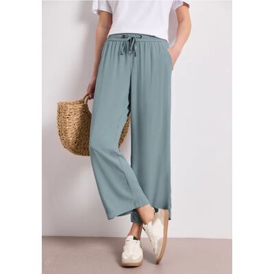 Street One High Waist Wide Leg Hose im Loose Fit - Blau - Damen Street One High Waist Wide Leg Hose im Loose Fit - Blau - Damen