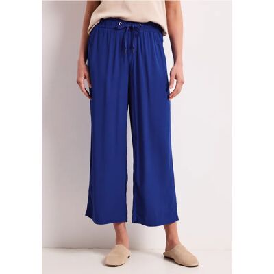 Street One High Waist Wide Leg Hose im Loose Fit - Blau - Damen Street One High Waist Wide Leg Hose im Loose Fit - Blau - Damen
