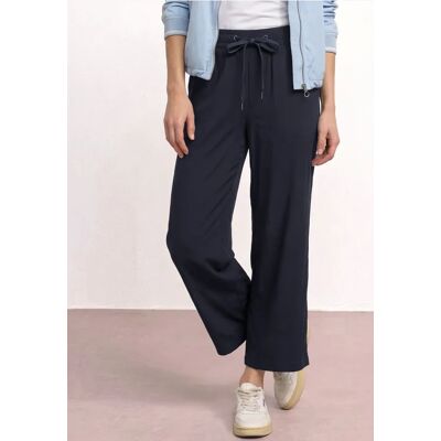 Street One High Waist Wide Leg Hose im Loose Fit - Blau - Damen Street One High Waist Wide Leg Hose im Loose Fit - Blau - Damen