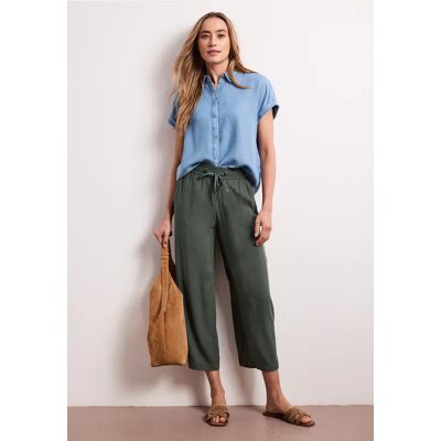 Street One High Waist Wide Leg Hose im Loose Fit - Grün - Damen Street One High Waist Wide Leg Hose im Loose Fit - Grün - Damen
