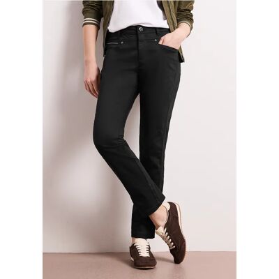 Street One Mid Waist Slim Leg Hose im Satin-Look - Schwarz - Damen Street One Mid Waist Slim Leg Hose im Satin-Look - Schwarz - Damen