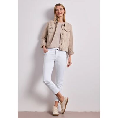 Street One 7/8 Slim Leg Hose im Satin-Look - Weiß - Damen Street One 7/8 Slim Leg Hose im Satin-Look - Weiß - Damen