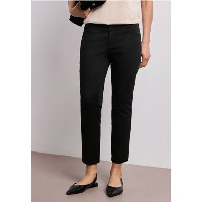 Street One 7/8 Slim Leg Hose im Satin-Look - Schwarz - Damen Street One 7/8 Slim Leg Hose im Satin-Look - Schwarz - Damen