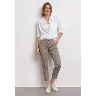 Street One 7/8 Slim Leg Hose im Satin-Look - Braun - Damen Street One 7/8 Slim Leg Hose im Satin-Look - Braun - Damen
