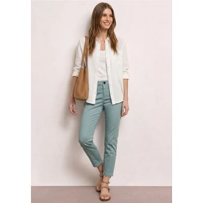 Street One 7/8 Slim Leg Hose im Satin-Look - Blau - Damen Street One 7/8 Slim Leg Hose im Satin-Look - Blau - Damen