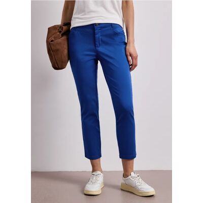 Street One 7/8 Slim Leg Hose im Satin-Look - Blau - Damen Street One 7/8 Slim Leg Hose im Satin-Look - Blau - Damen