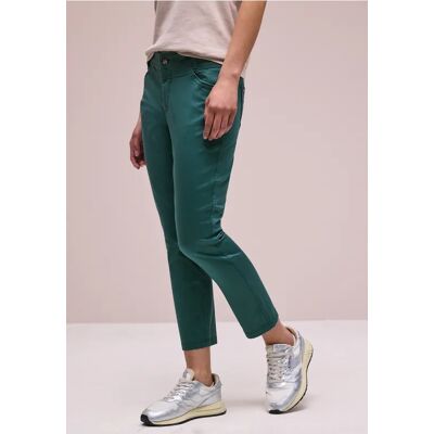 Street One 7/8 Slim Leg Hose im Satin-Look - Grün - Damen Street One 7/8 Slim Leg Hose im Satin-Look - Grün - Damen
