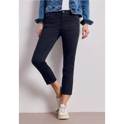 Street One 7/8 Slim Leg Hose im Satin-Look - Blau - Damen Street One 7/8 Slim Leg Hose im Satin-Look - Blau - Damen